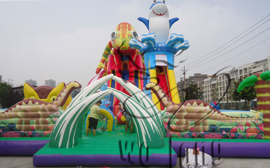bounce house with slide