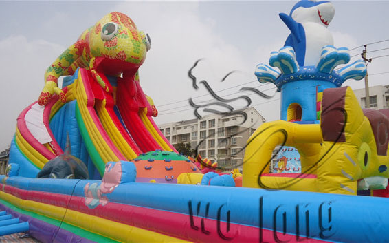 bounce house with slide