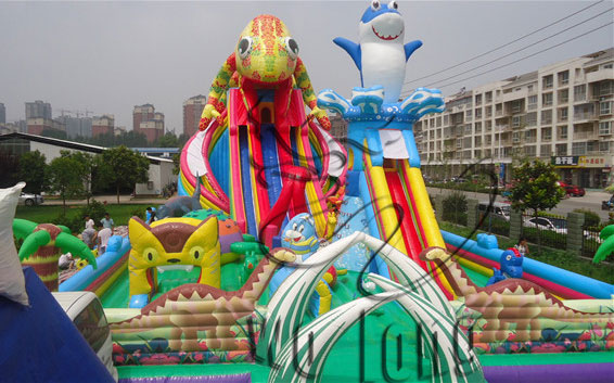 bounce house with slide