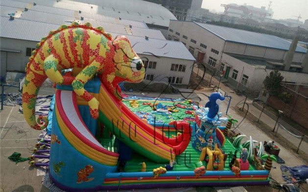 bounce house with slide