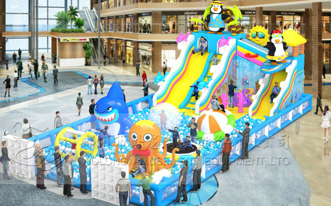 inflatable slide with ocean ball for sale