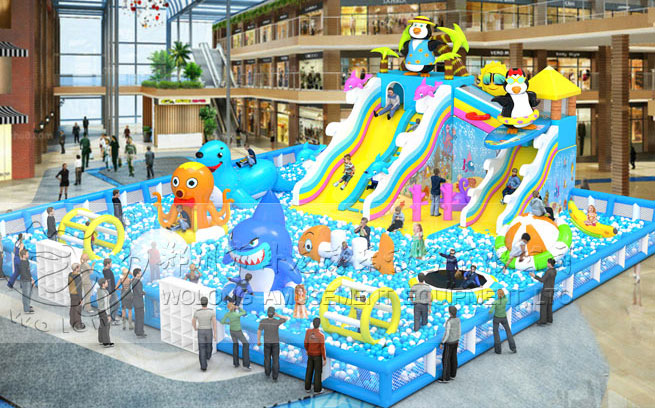 inflatable slide with ocean ball for sale